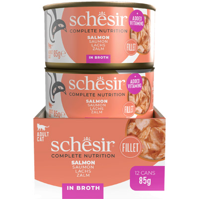 Schesir CB Wet Losos vo vývare konzerva 85g obsah